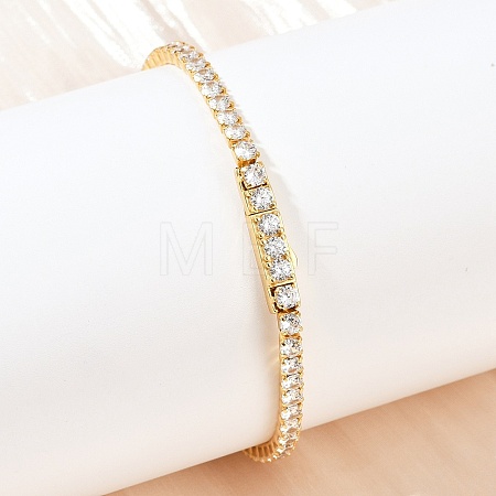 925 Sterling Silver Micro Pave Cubic Zirconia Tennis Bracelets for Women BJEW-C117-01B-G02-1