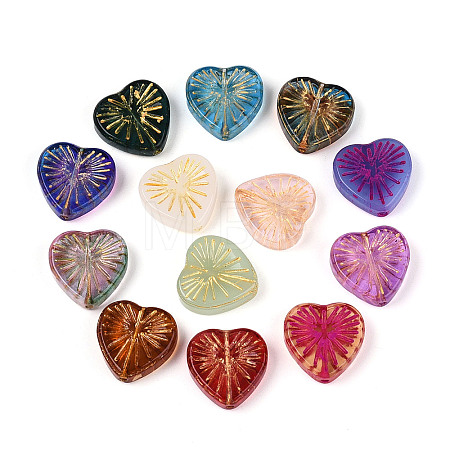 Baking Paint Transparent Glass Beads X-DGLA-N018-12-1