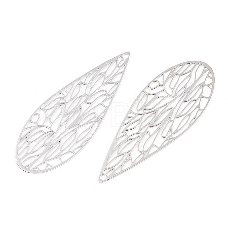 Rack Plating Brass Filigree Pendants KKC-T001-68P-1