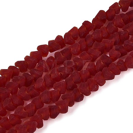Frosted Transparent Glass Beads Strands GLAA-N016-4mm-26-1