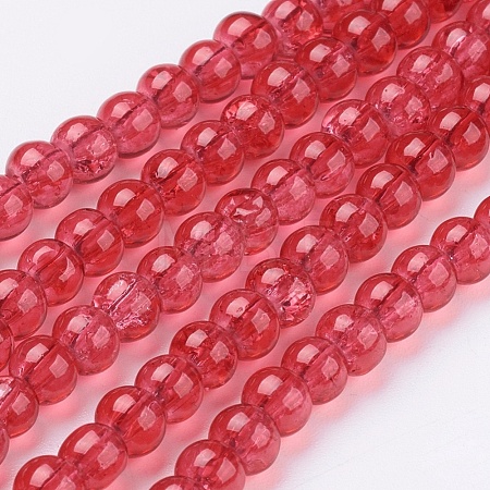 Spray Painted Crackle Glass Beads Strands CCG-Q001-4mm-13-1