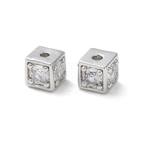 Brass Micro Pave Clear Cubic Zirconia Beads KK-Z049-03P-1