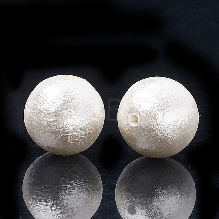 Compressed Cotton Pearl Beads WOVE-S114-14mm-13-1