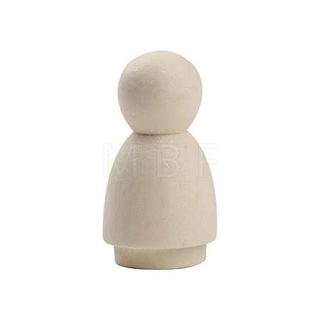 Unfinished Blank Wooden Dolls Sculpture PW-WGE1180-07-1