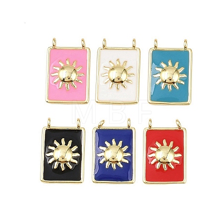 Brass Enamel Pendants KK-L251-01G-D-1