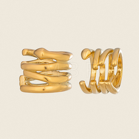 Vintage Multilayer C-Shaped 304 Stainless Steel Cuff Earrings GA4213-1