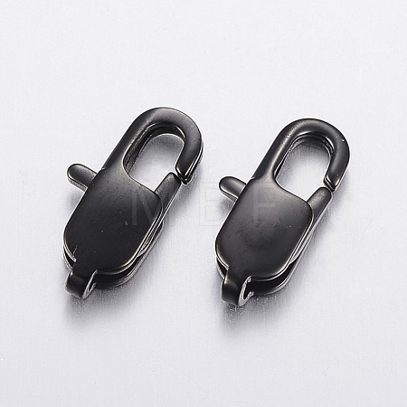 304 Stainless Steel Lobster Claw Clasps Ion Plating(IP) STAS-F148-16x8-08B-1