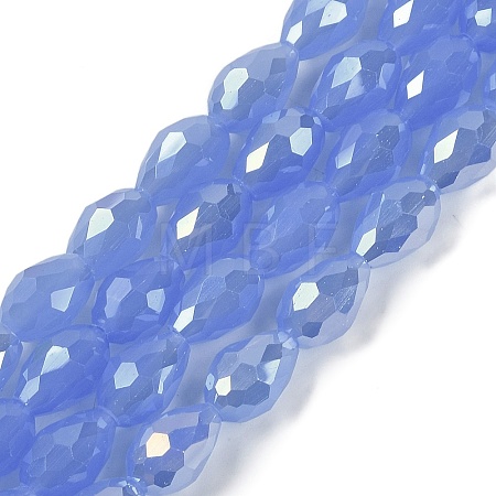 Opaque Solid Color Electroplate Glass Beads Strands EGLA-N013-J10mm-B06-1