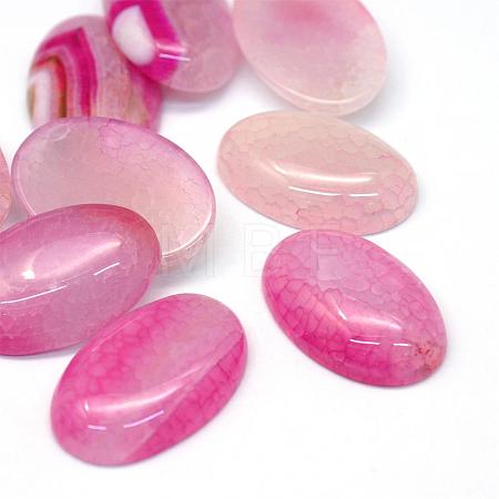 Oval Dyed Natural Crackle Agate Cabochons G-R349-20x30-02-1