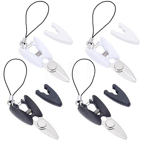 6Pcs 2 Colors Mini Stainless Steel Scissors AJEW-SP0006-27-1