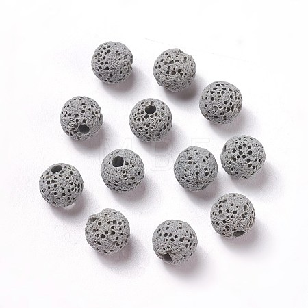 Unwaxed Natural Lava Rock Beads G-F325-8mm-A12-1