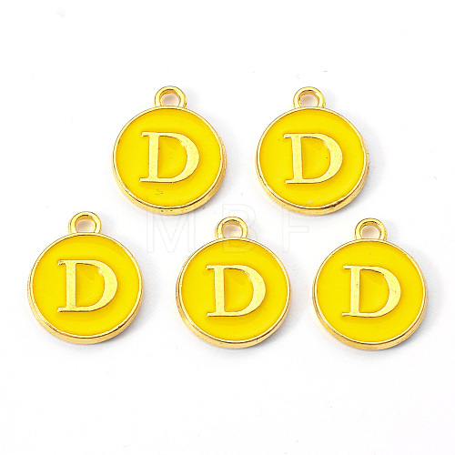 Golden Plated Alloy Enamel Charms ENAM-S118-09D-1