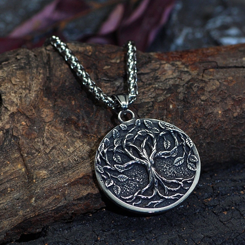 Tibetan Style Alloy Tree of Life Pendant Necklaces PW-WG996FF-01-1