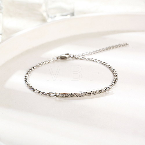 Stylish Stainless Steel Long Chain Bracelet for Women's Daily Wear ZK3425-2-1