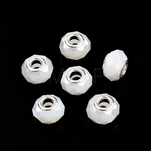 Imitation Jade Glass European Beads GPDL-N004-B14mm-A01-1