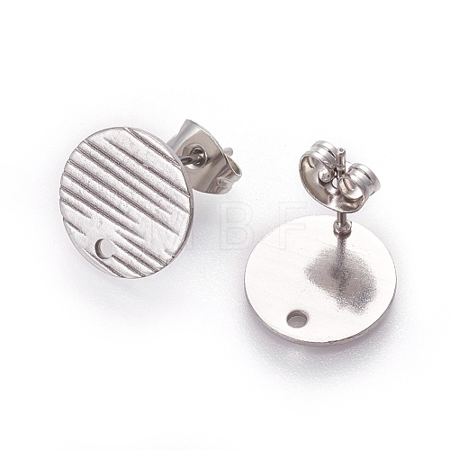 Non-Tarnish 304 Stainless Steel Ear Stud Findings X-STAS-O119-17C-P-1