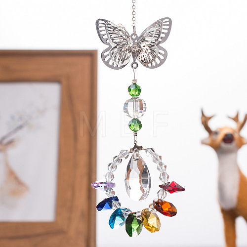 Crystal Teardrop Glass Suncatchers Prisms Pendant Decorations BUER-PW0001-136-1