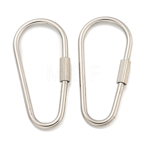 304 Stainless Steel Screw Carabiner Lock Charms STAS-C092-09A-P-1