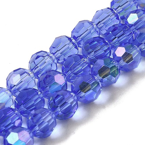 Electroplate Transparent Glass Beads Strands EGLA-A035-T8mm-L14-1