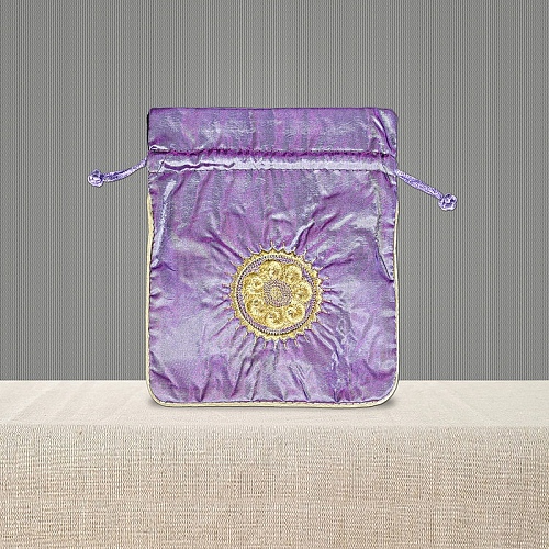 Chinese Style Brocade Drawstring Gift Blessing Bags PW-WG69519-15-1