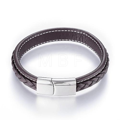 Leather Cord Bracelets BJEW-K141-24P-1