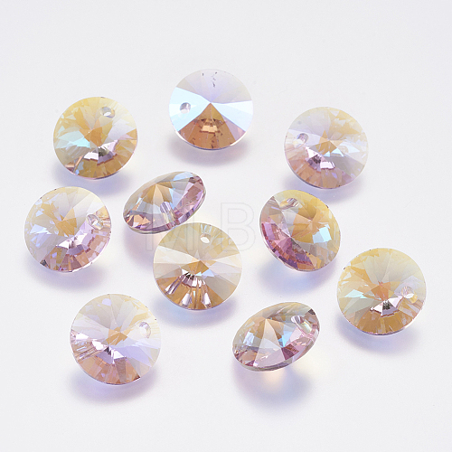 Faceted Glass Rhinestone Charms RGLA-F049-6mm-371PS-1