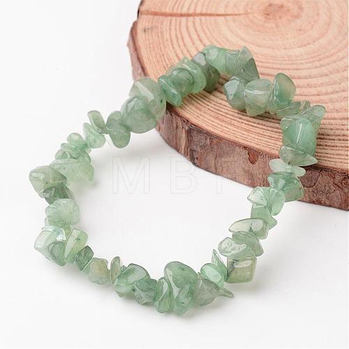 Natural Green Aventurine Chip Beaded Stretch Bracelets BJEW-JB02243-01-1