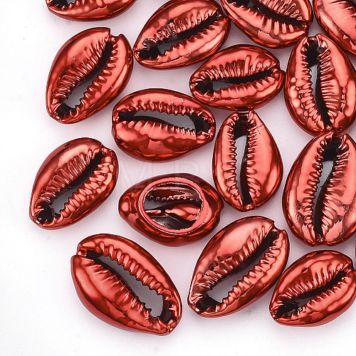 UV Plated Natural Cowrie Shell Beads X-SHEL-S266-07A-1