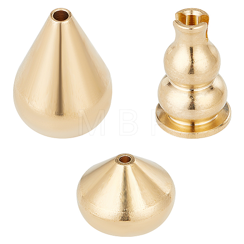 3Pcs 3 Style Brass Incense Burners AJEW-DC0001-08-1
