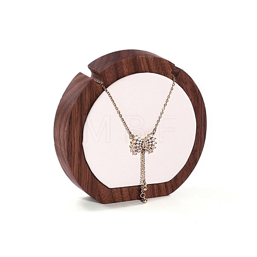 PU Leather & Wood Necklaces Display Stands PW-WG96E9C-01-1