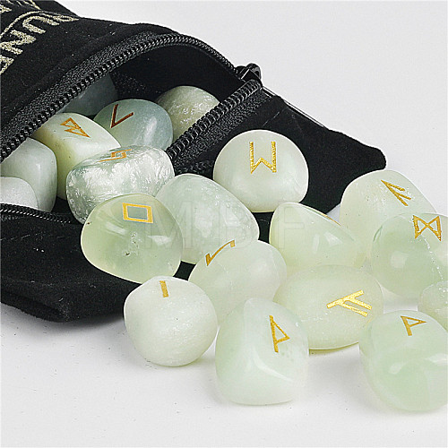 Natural New Jade Rune Stones WG37990-15-1