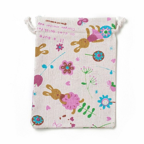 Bunny Burlap Packing Pouches ABAG-I001-13x18-09-1