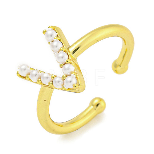 Rack Plating Brass Open Cuff Rings for Women RJEW-F162-01G-V-1