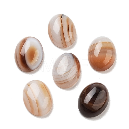 Dyed & Heated Natural Banded Agate Cabochons G-G145-01B-24-1