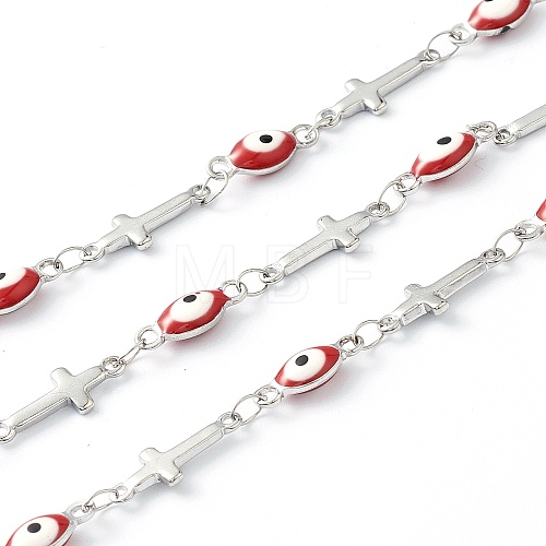 304 Stainless Steel Enamel  Link Chains STAS-H145-12P-1