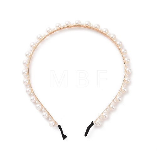 Plastic Imitation Pearls Hair Bands OHAR-PW0007-19H-1