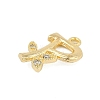 Brass Crystal Rhinestone Letter Links Connector Charms KK-S395-06G-P-2