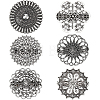 6Pcs 6 Styles Vintage Alloy Filigree Flower Anti-Slip Sweater Pins FIND-CY0002-28-1