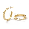 Brass Half Hoop Earrings EJEW-A056-17G-2