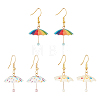 3 Pairs 3 Colors 3D Umbrella Acrylic Dangle Earrings EJEW-AN0002-97-1