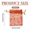 50Pcs Heart Printed Organza Bags OP-TADJ0001-01F-3