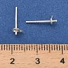 925 Sterling Silver Flat Round Stud Earrings Findings STER-B010-01A-S-3