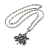 Maple Leaf 304 Stainless Steel Enamel Pendant Necklaces NJEW-D066-02P-1