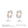 Two Tone 304 Stainless Steel Rhinestone Hoop Earrings for Women OJ2357-2-1