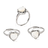 Brass Micro Pave Cubic Zirconia Finger Rings CU-CBA260E-04P-4