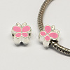 Alloy Enamel Butterfly Large Hole European Beads MPDL-R036-47-2