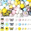 25Pcs 8 Styles Silicone & 15Pcs Iron Grade A Crystal Rhinestone Spacer Beads Findings Kits SIL-YW0002-67A-2