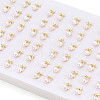 Brass & Natural Pearl Stud Earrings PEAR-N020-WX06-5