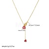 304 Stainless Steel Ruby Rhinestone Heart Lariat Necklaces WGB7D9D-01-4