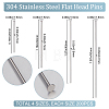 800Pcs 4 Styles 304 Stainless Steel Flat Head Pins STAS-BBC0003-10-2